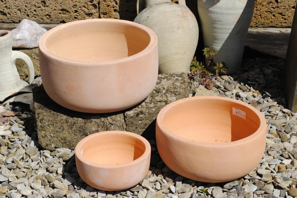 Kunert Keramik wählbar Pflanzschale,Pflanzgefäß,Blumentopf,helles | Terracotta,frostfest!3 Größen